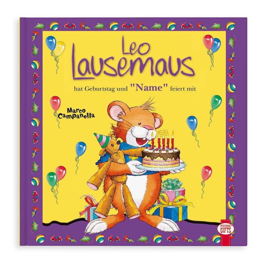 Kinderbuch mit Namen - Leo Lausemaus hat Geburtstag - Softcover
