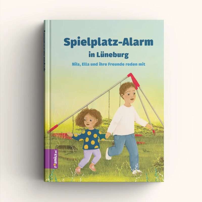 Spielplatz-Alarm in deiner Gemeinde – personalisiertes Kinderbuch | Framily